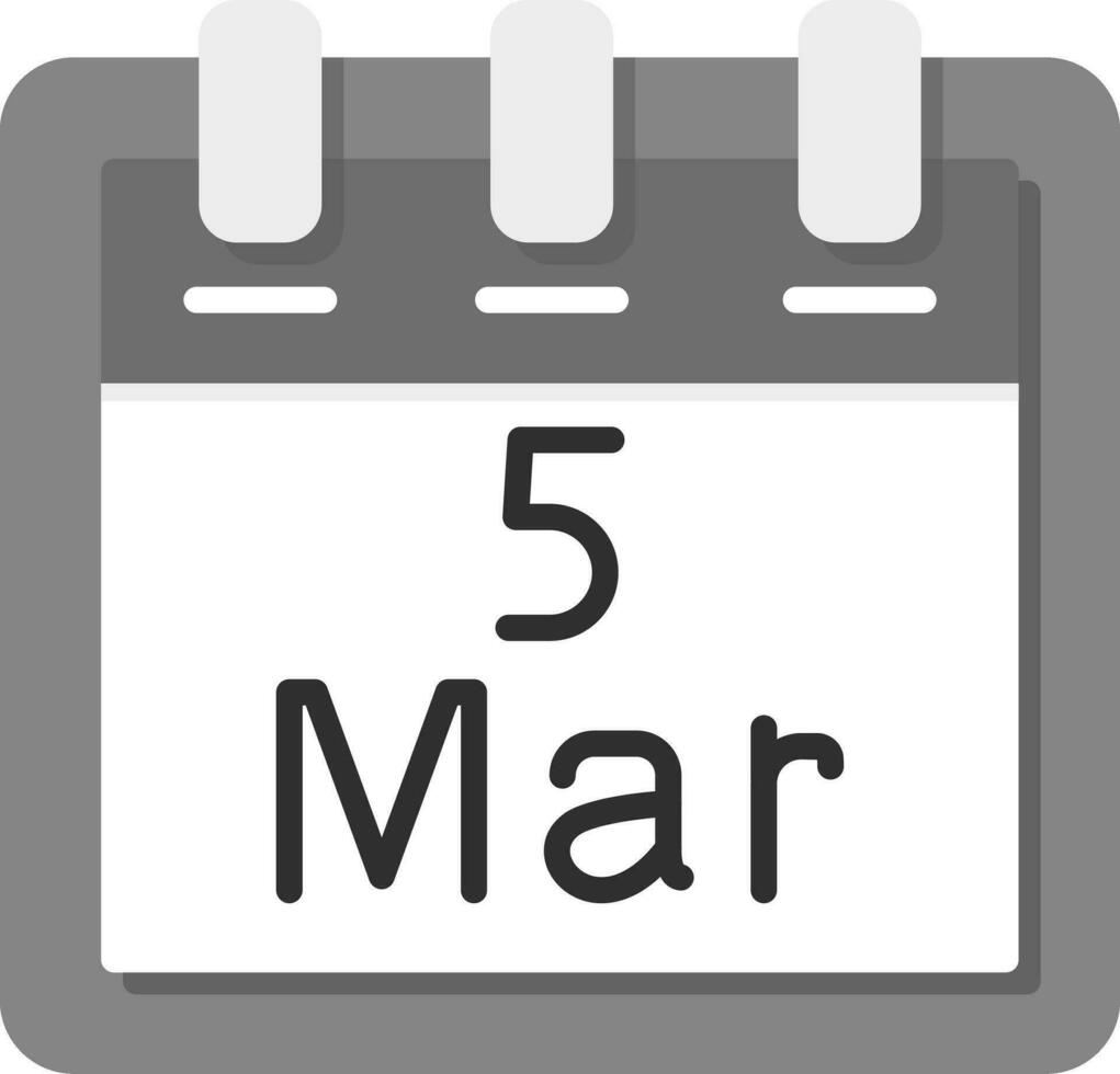 marzo 5 5 vector icono