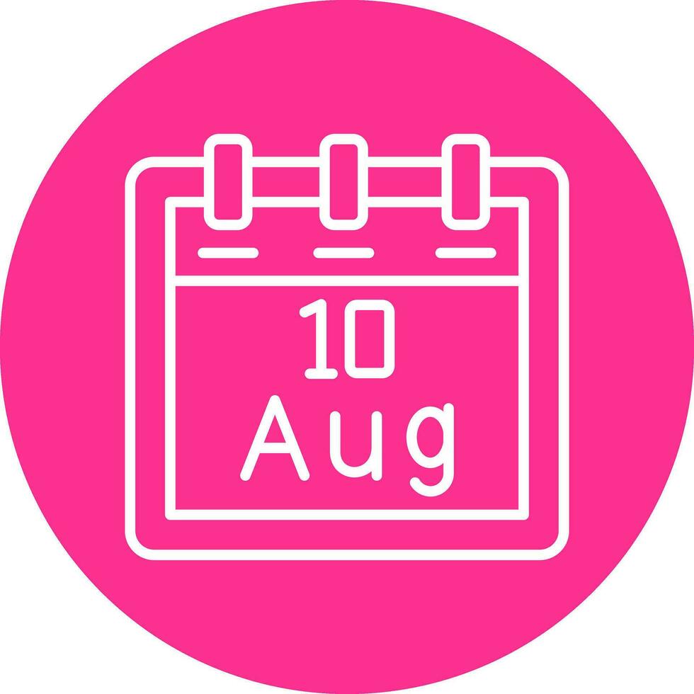 August 10 Vector Icon