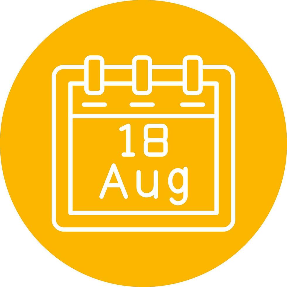 August 18 Vector Icon