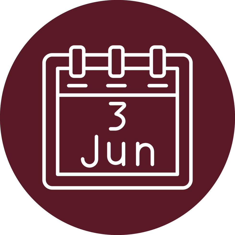 June 3 Vector Icon