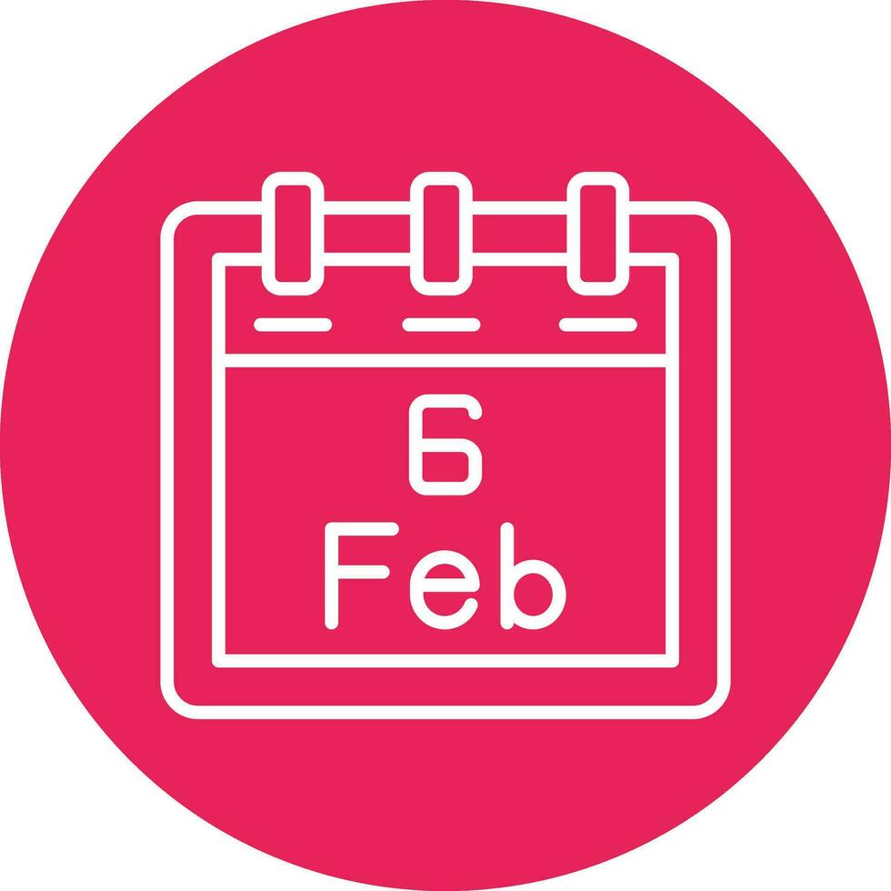 February 6 Vector Icon