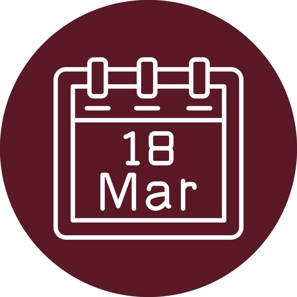 March 18 Vector Icon