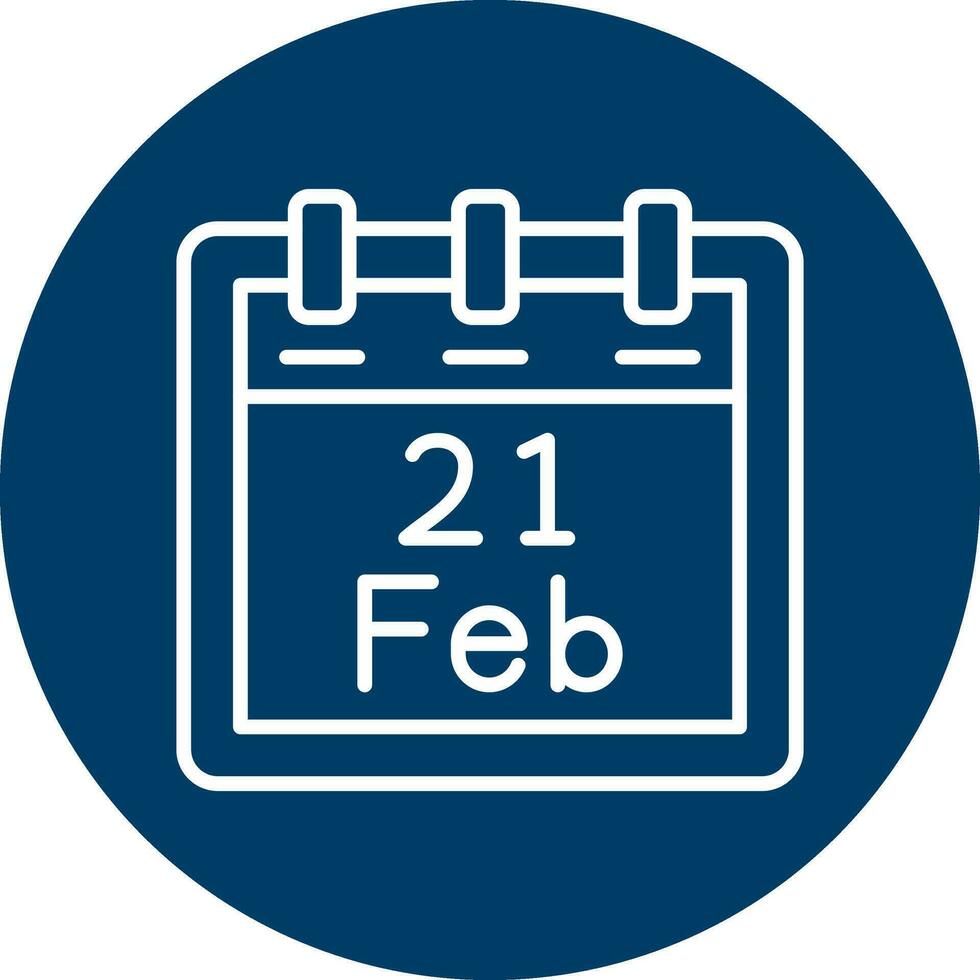 February 21 Vector Icon