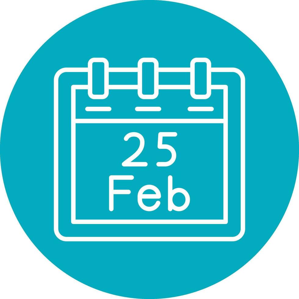 February 25 Vector Icon