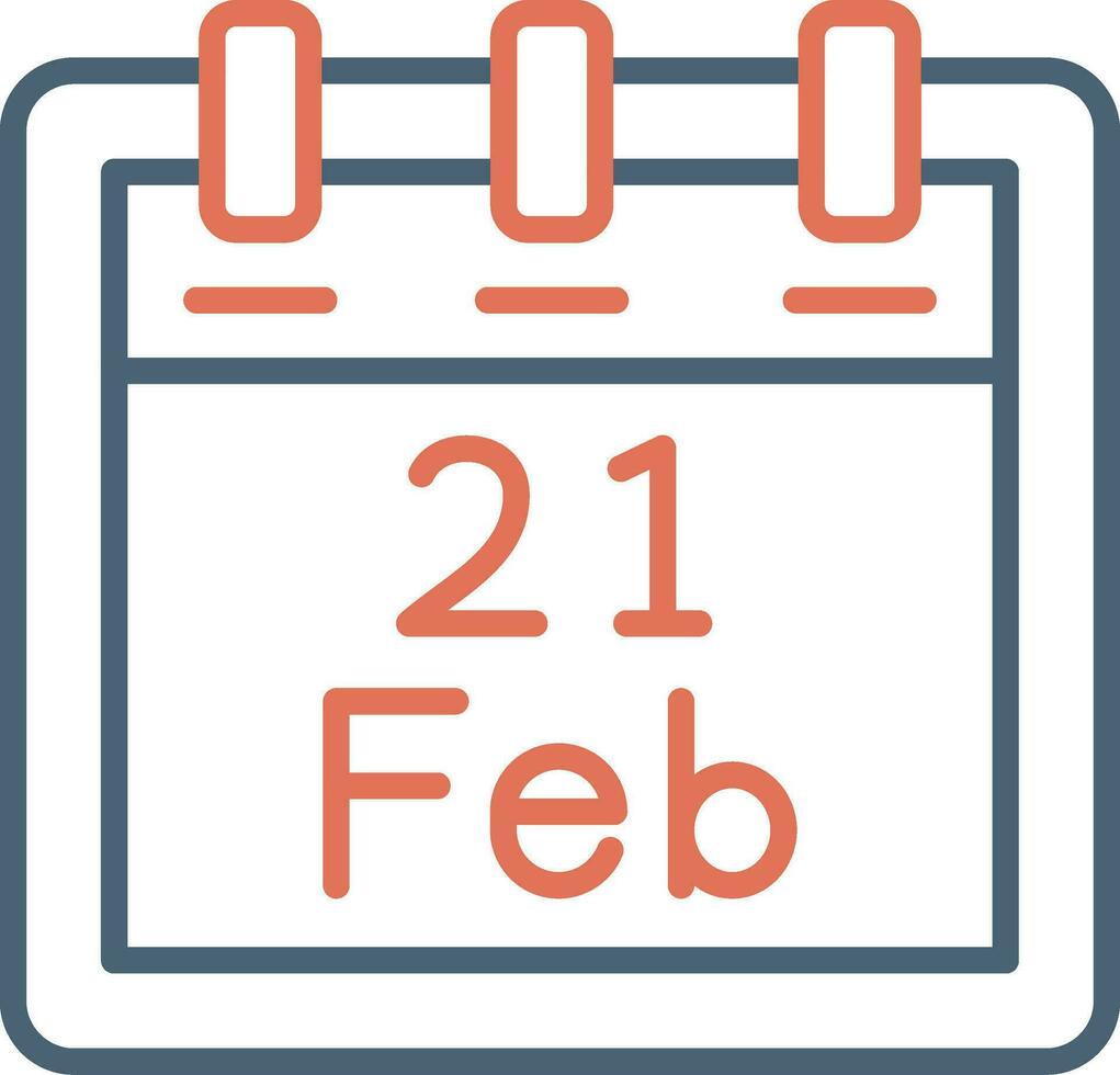 February 21 Vector Icon