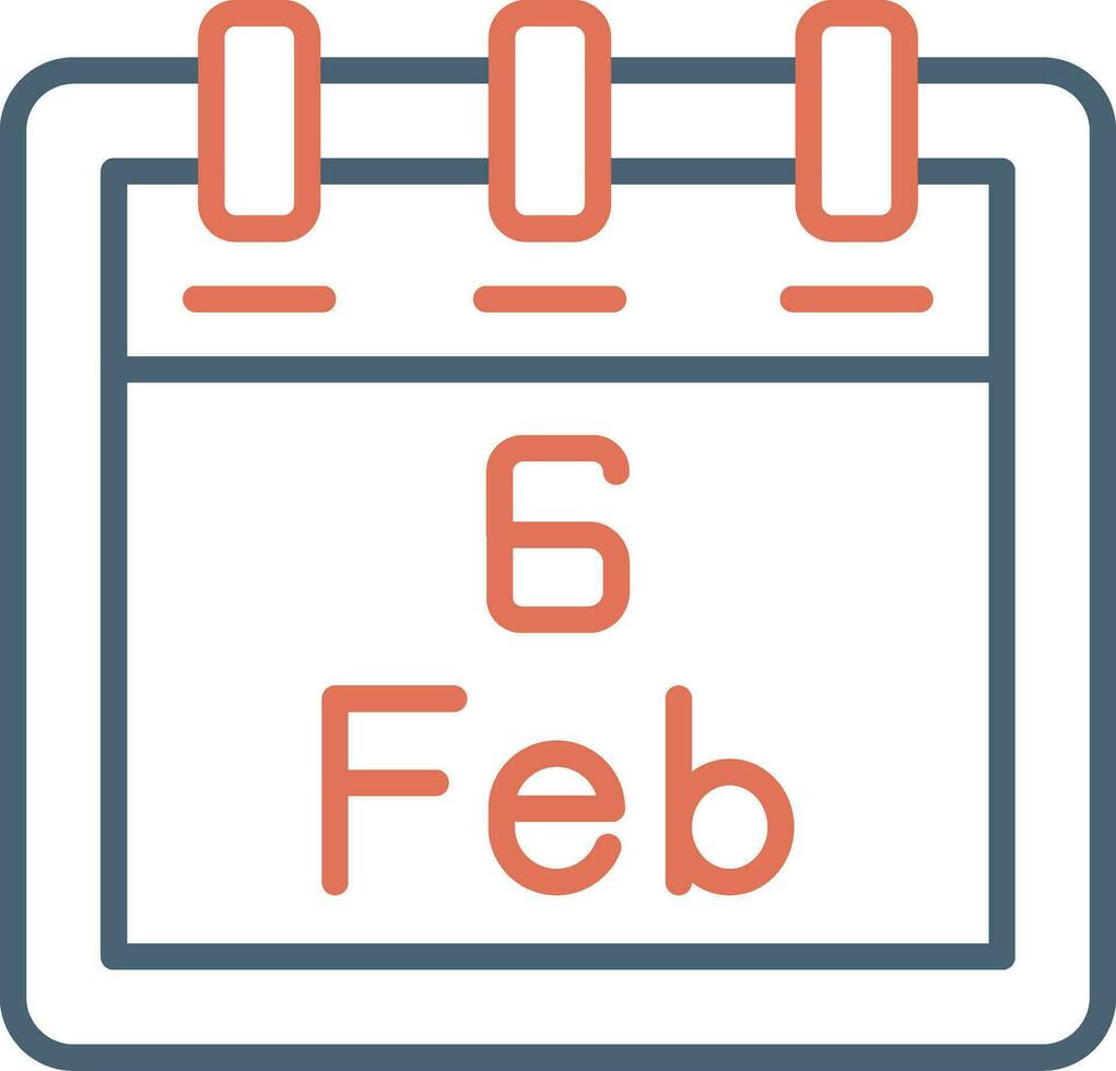 February 6 Vector Icon