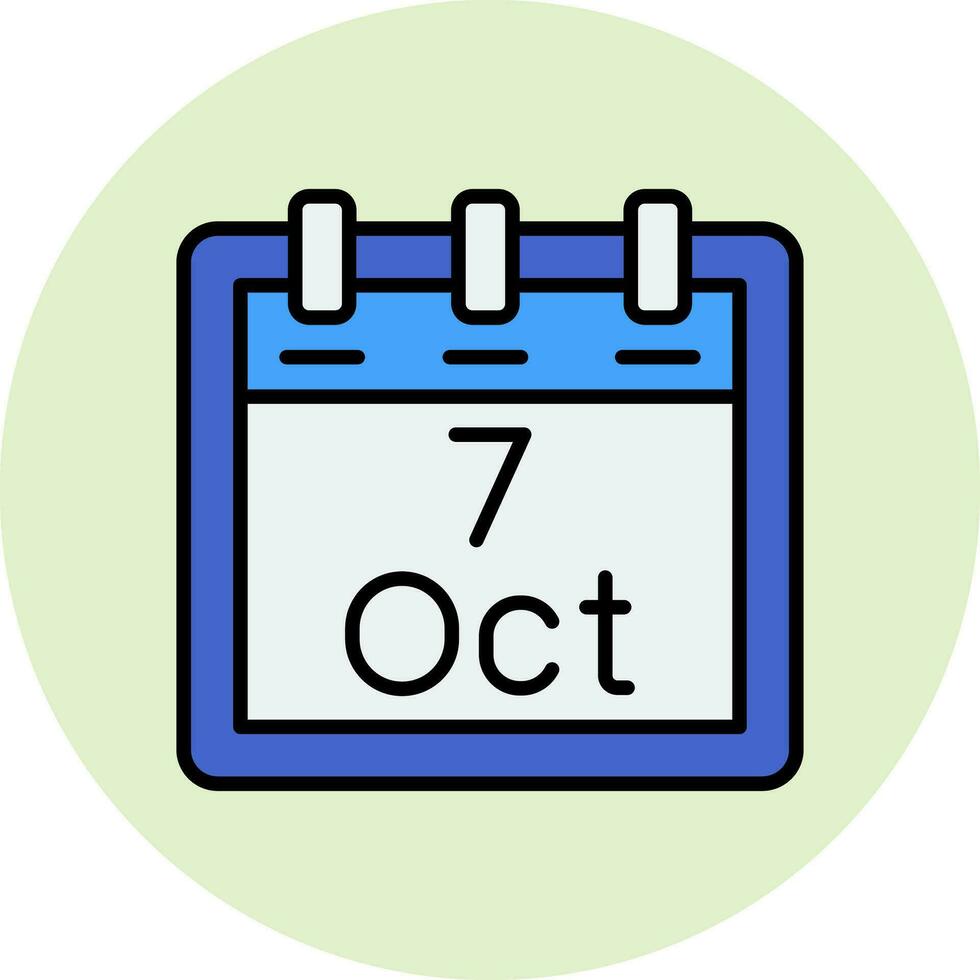 October 7 Vector Icon