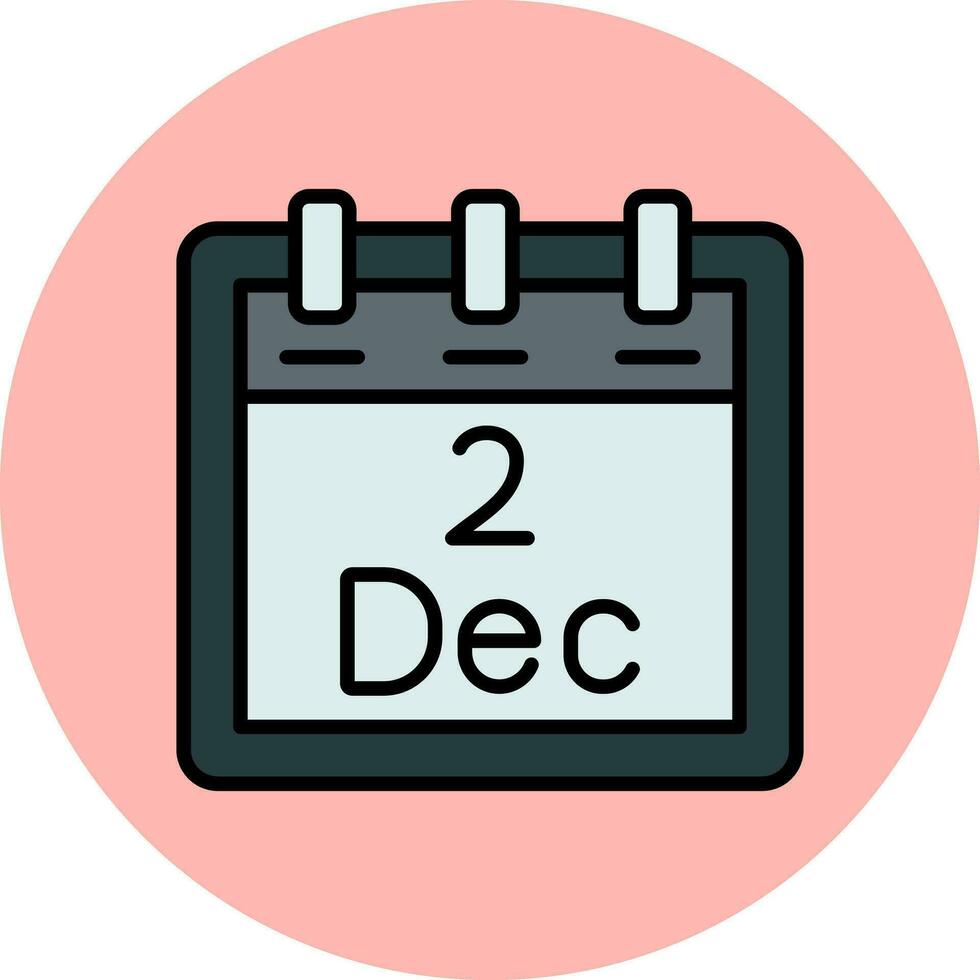 diciembre 2 vector icono