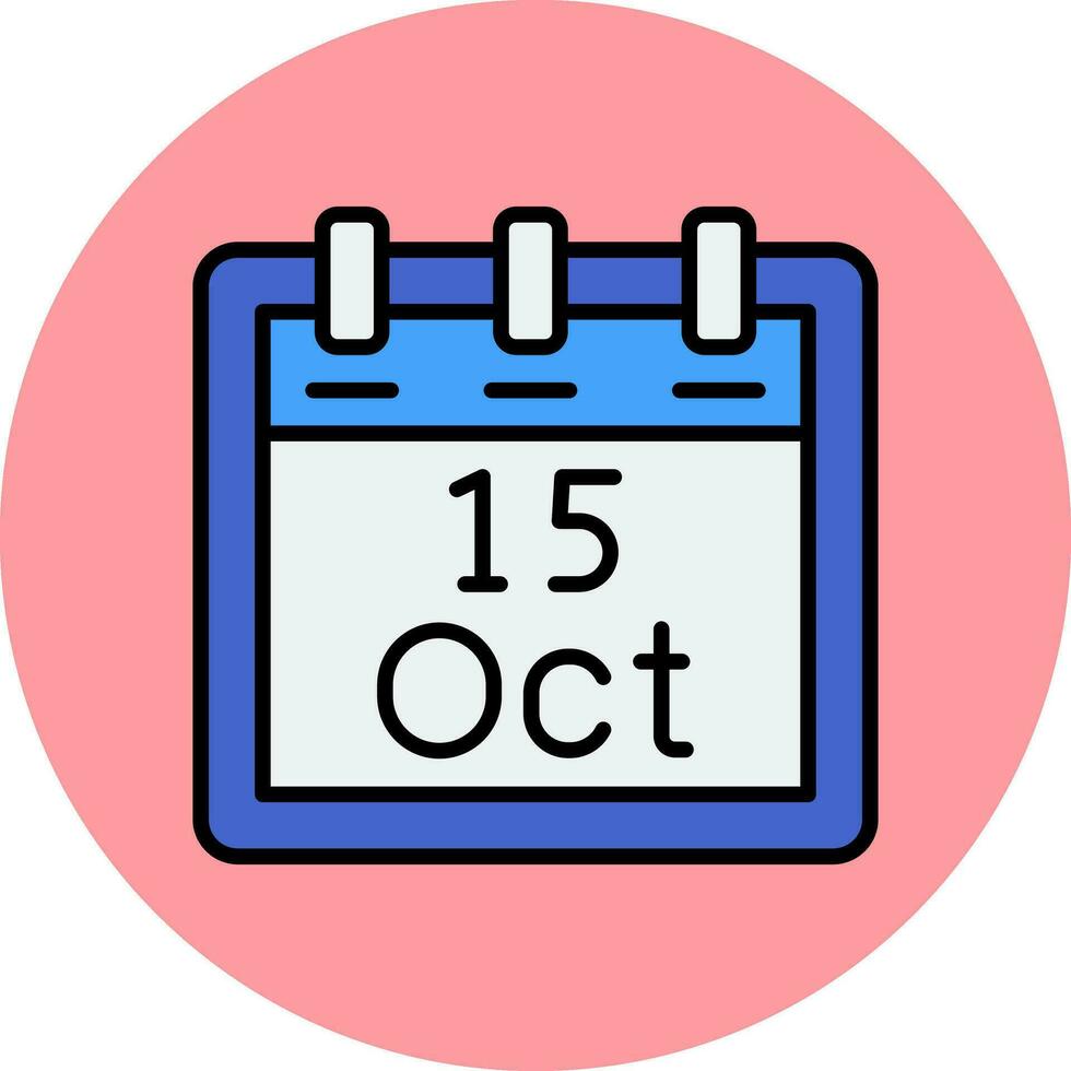 October 15 Vector Icon