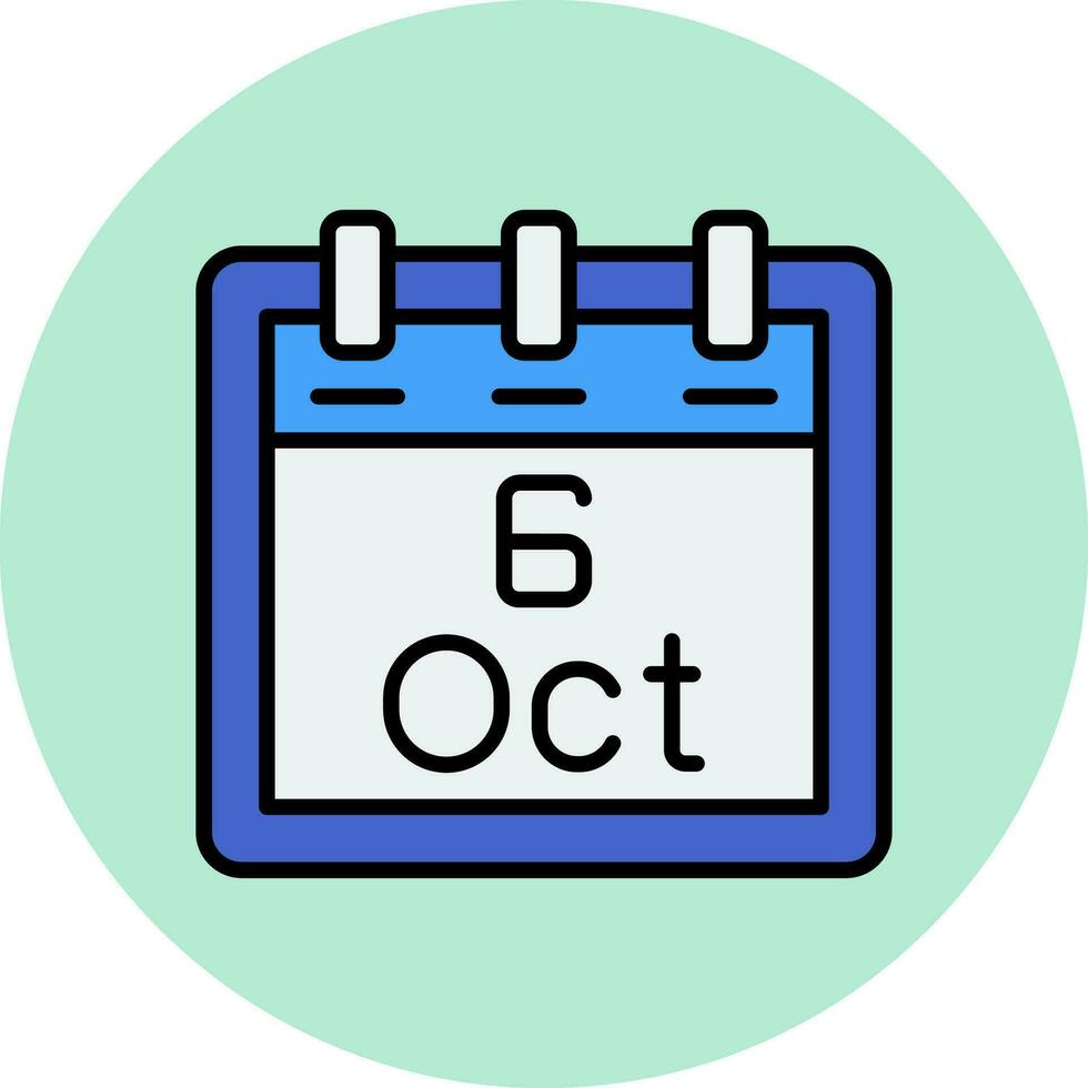 October 6 Vector Icon