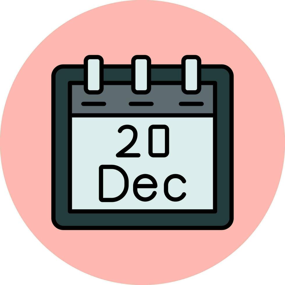 diciembre 20 vector icono