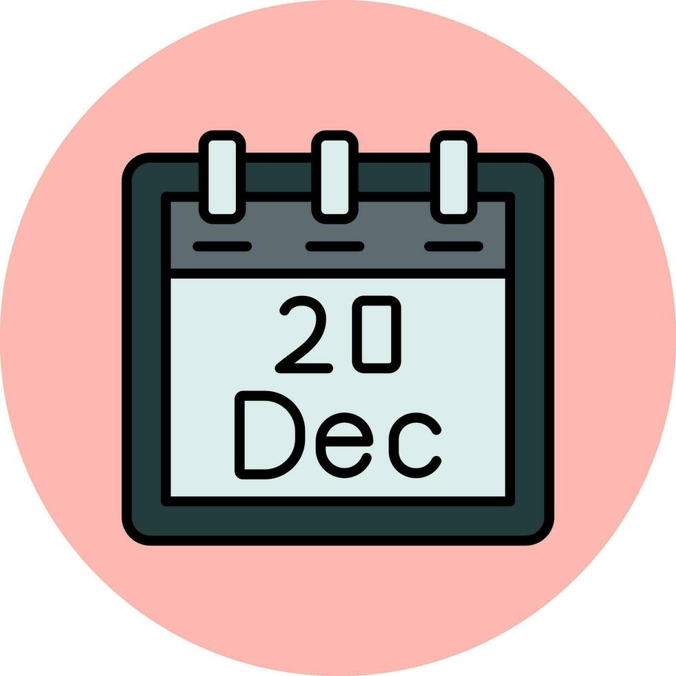 December 20 Vector Icon