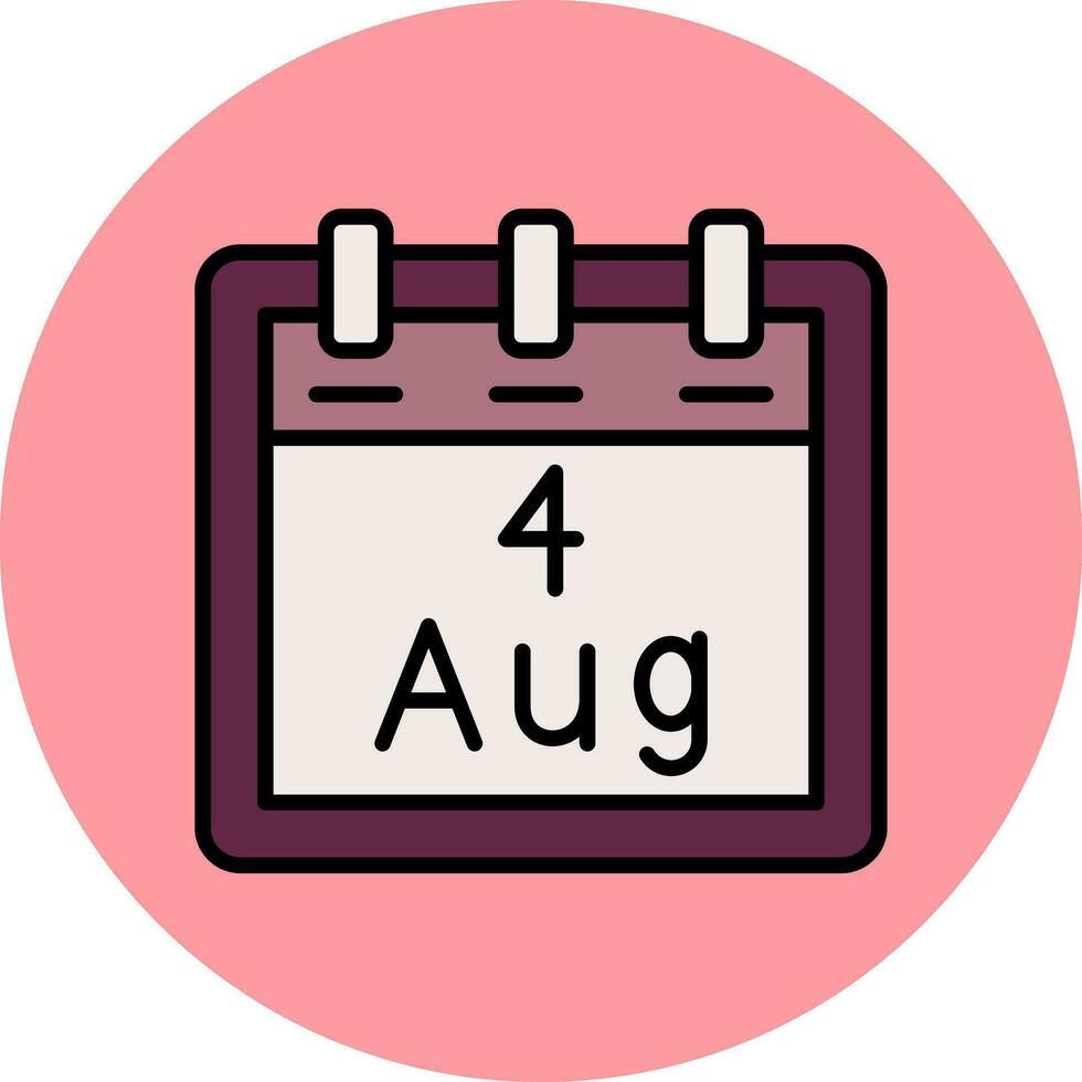 August 4 Vector Icon
