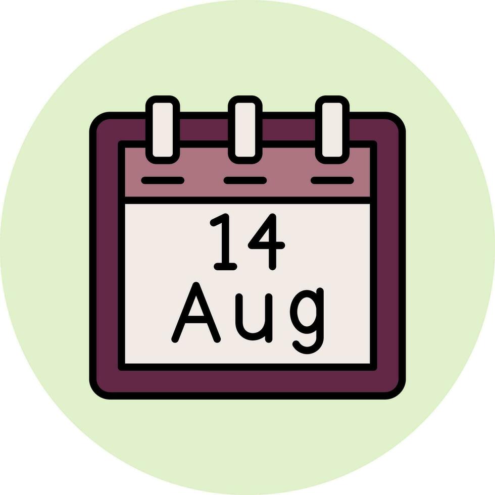 August 14 Vector Icon