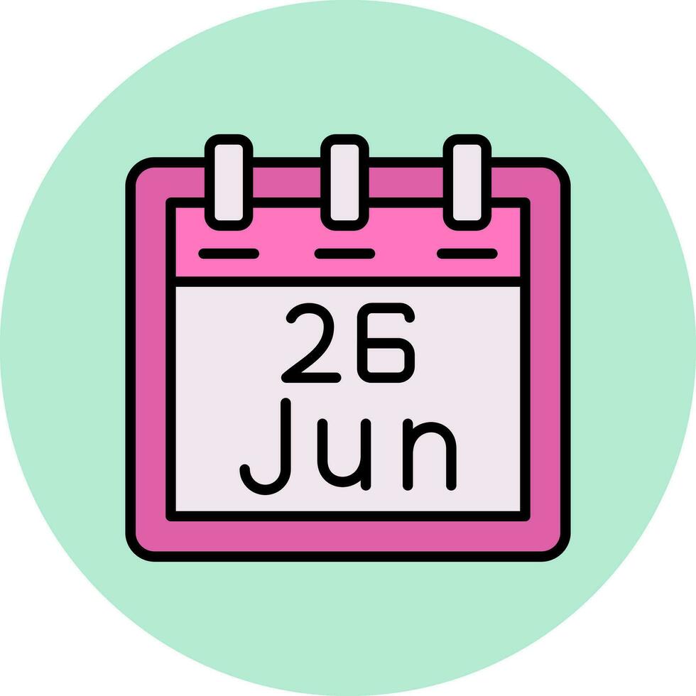 June 26 Vector Icon