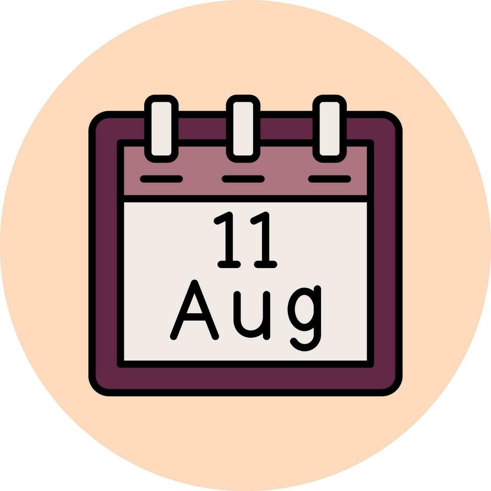 August 11 Vector Icon