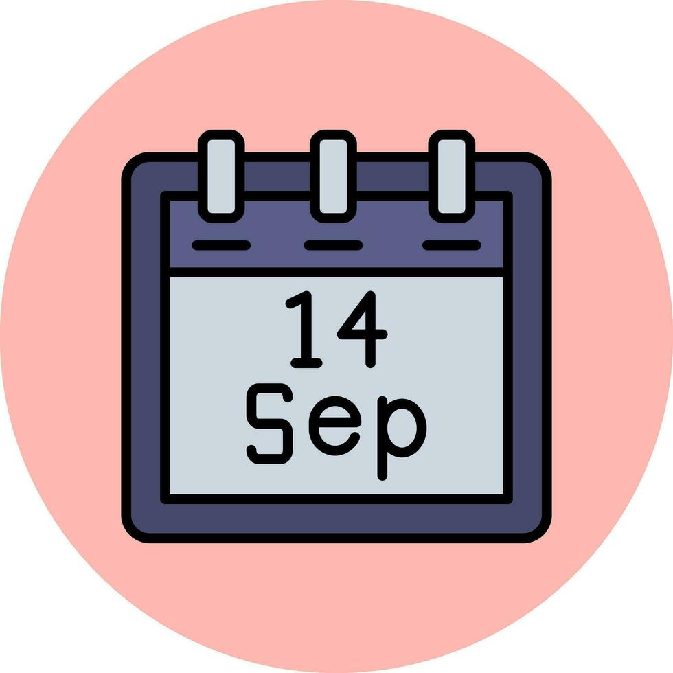 septiembre 14 vector icono