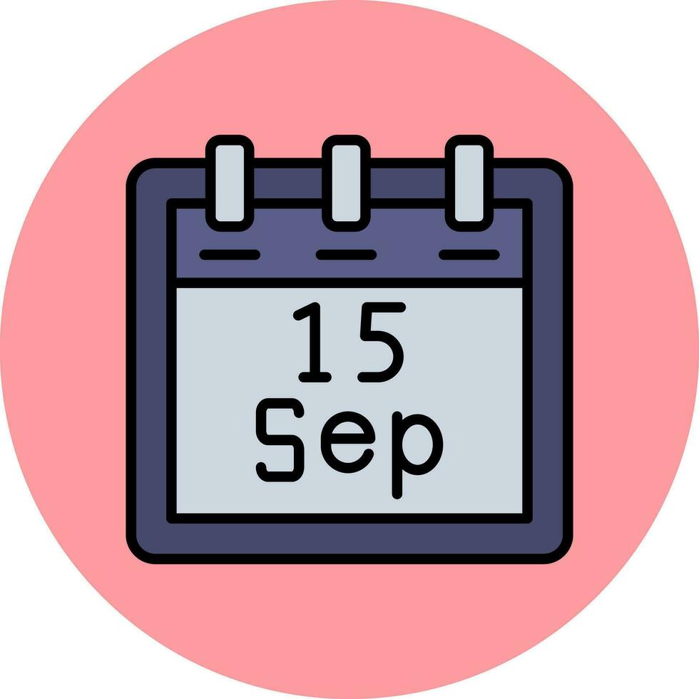 septiembre 15 vector icono