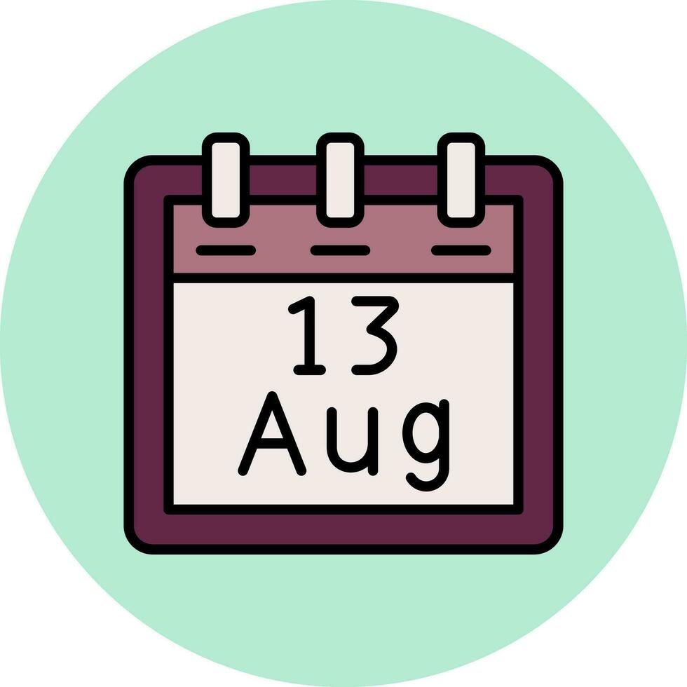 August 13 Vector Icon