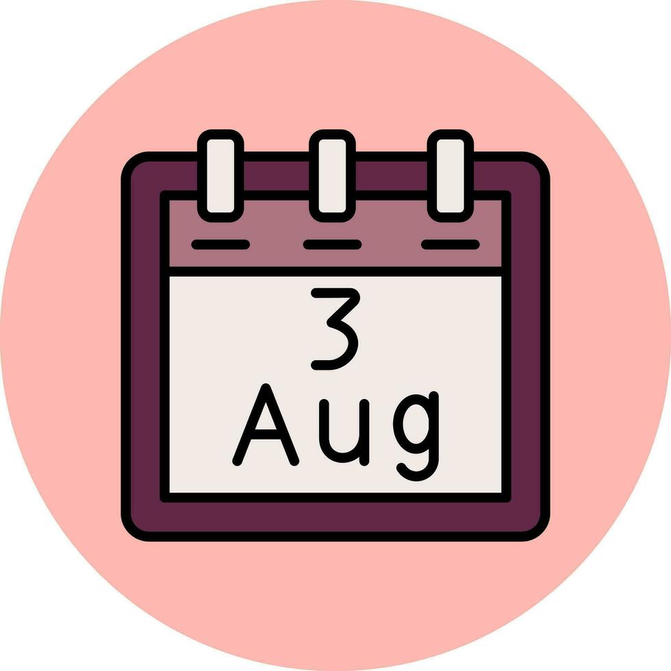 August 3 Vector Icon