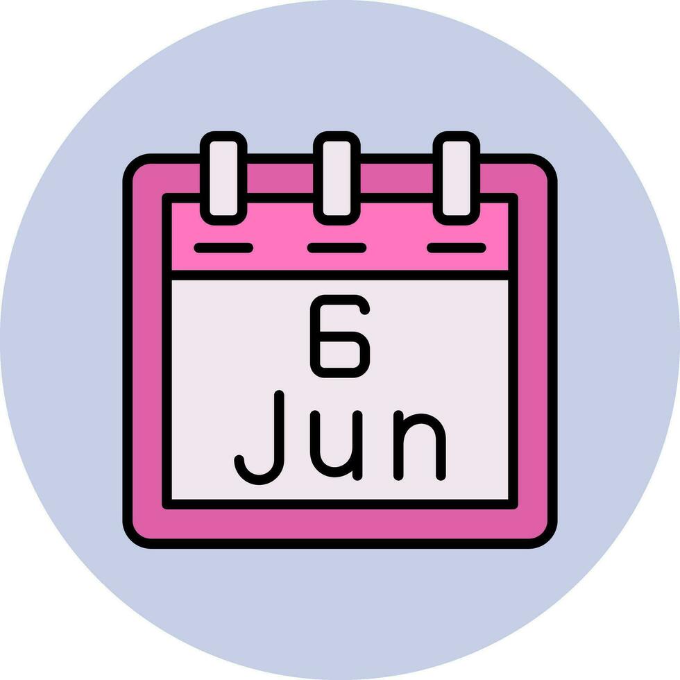 junio 6 6 vector icono