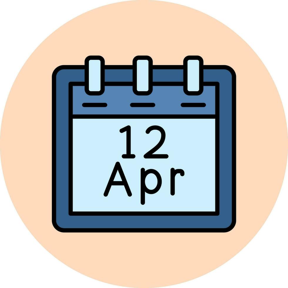 April 12 Vector Icon