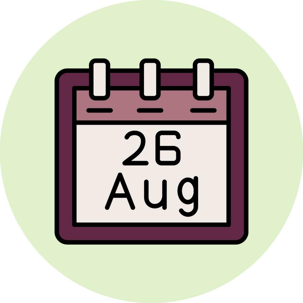 August 26 Vector Icon