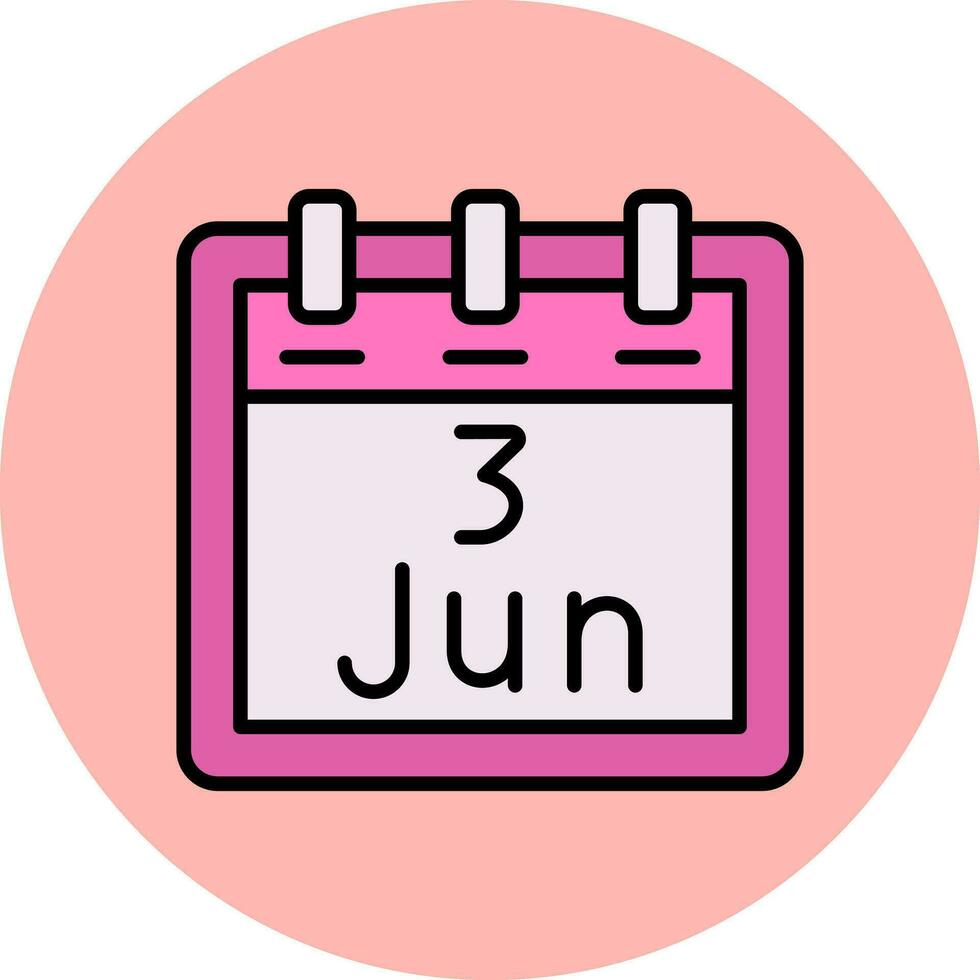 junio 3 vector icono