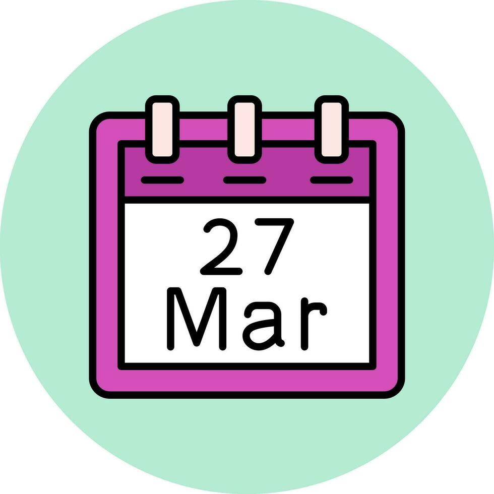 March 27 Vector Icon