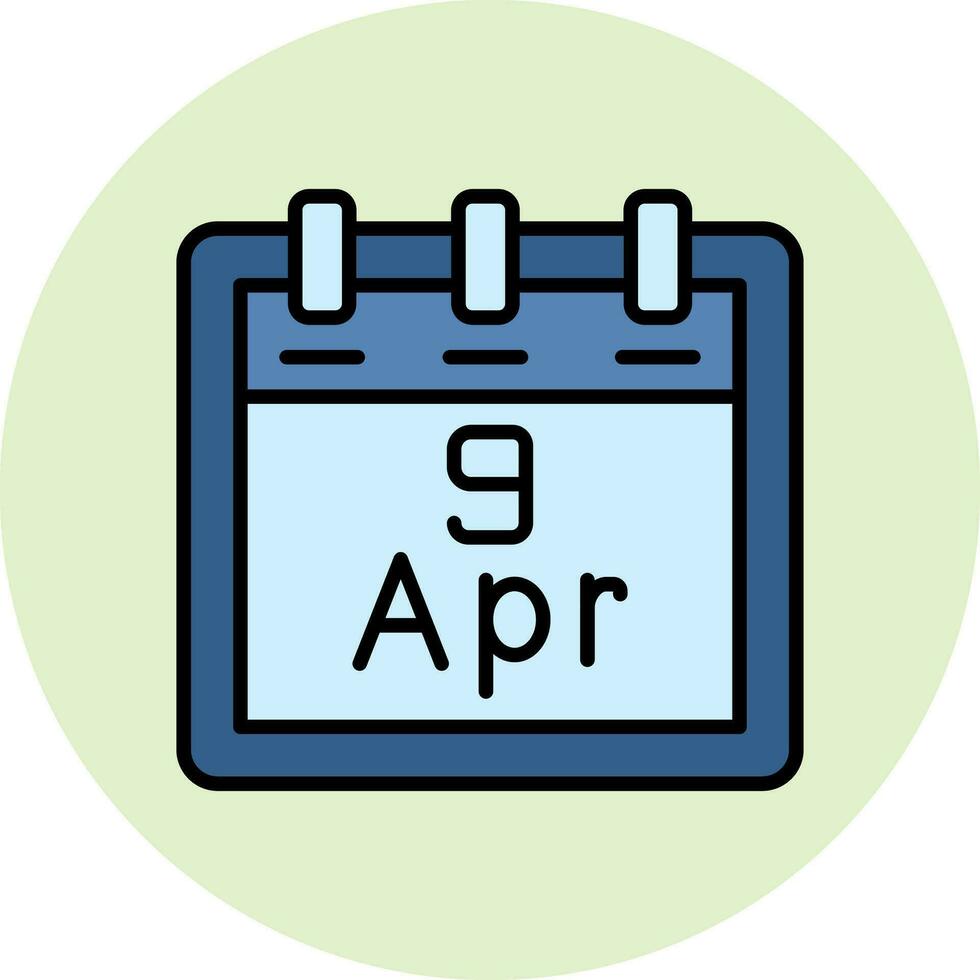 April 9 Vector Icon