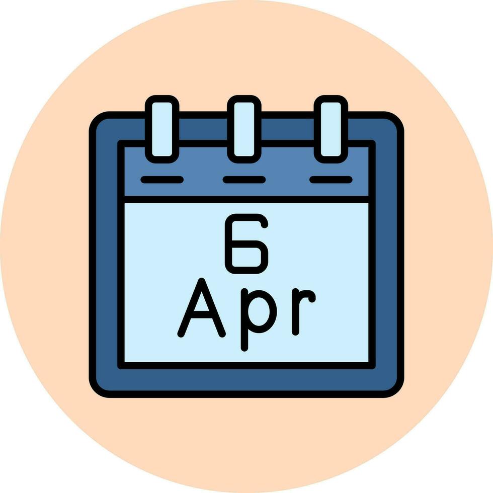 April 6 Vector Icon