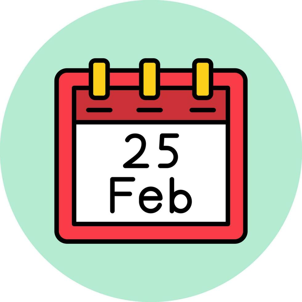 February 25 Vector Icon