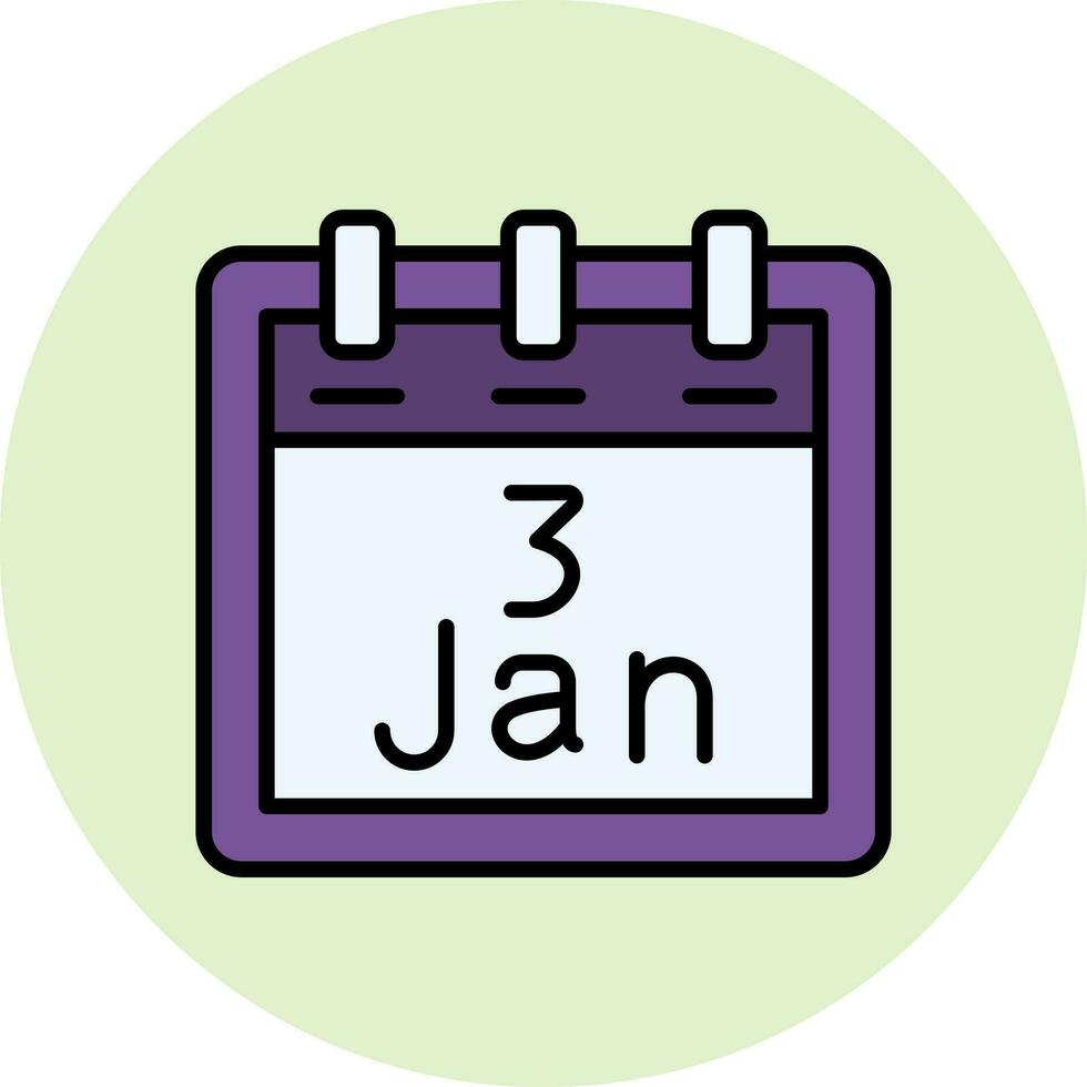 January 3 Vector Icon