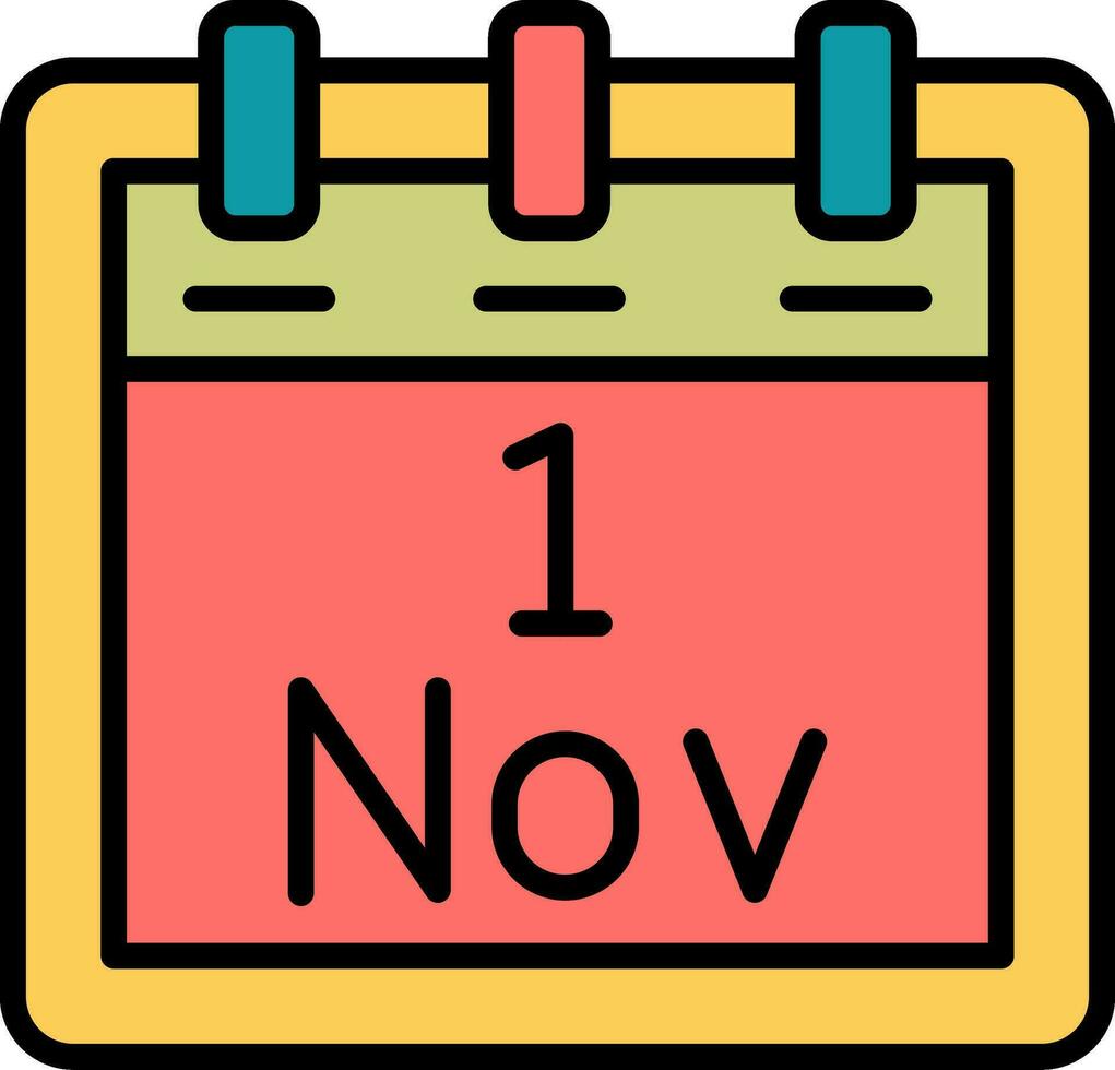 noviembre 1 vector icono