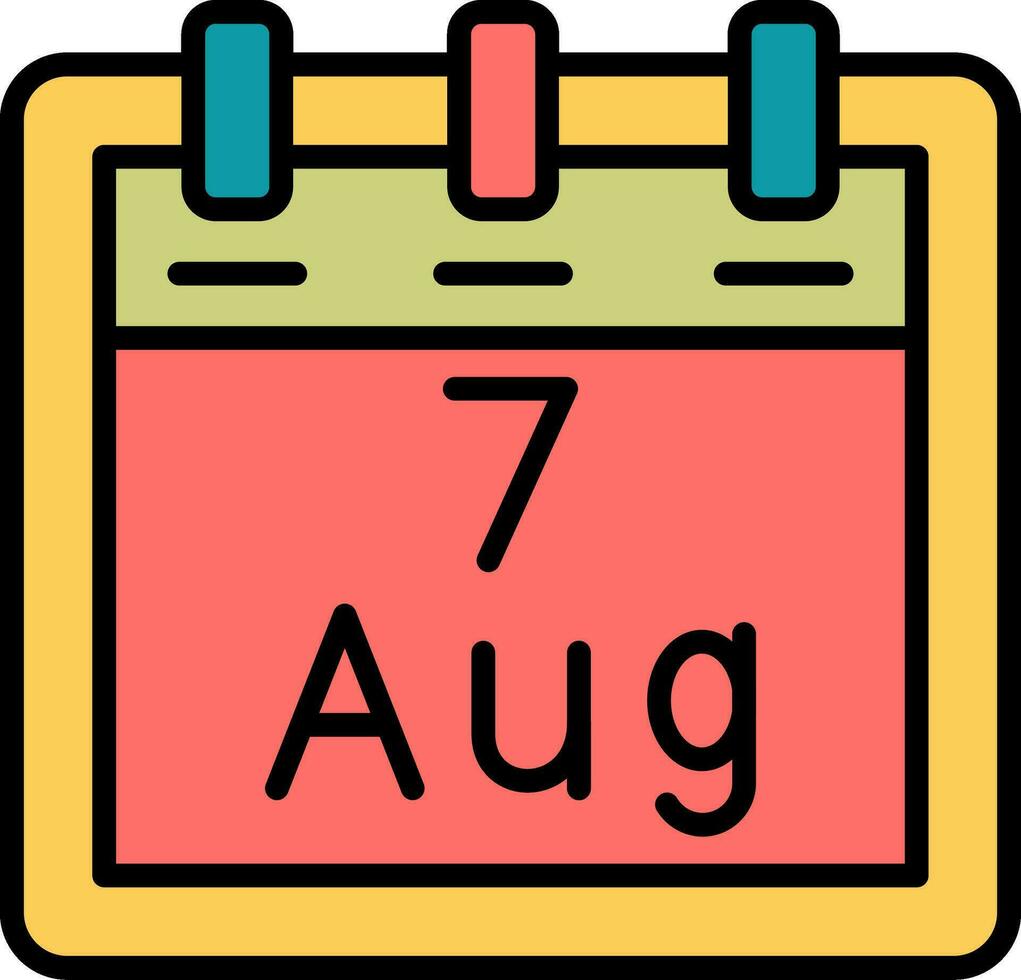 August 7 Vector Icon