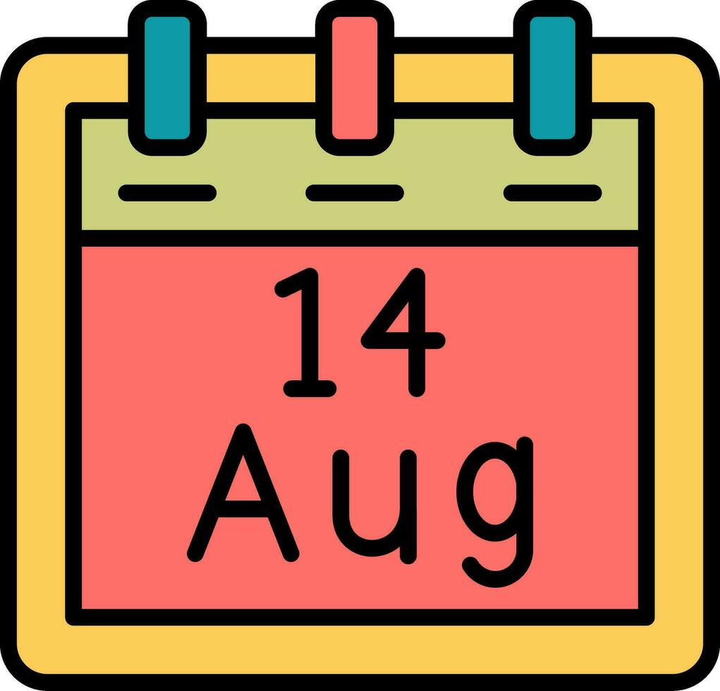 August 14 Vector Icon