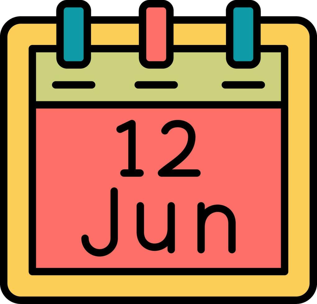 June 12 Vector Icon