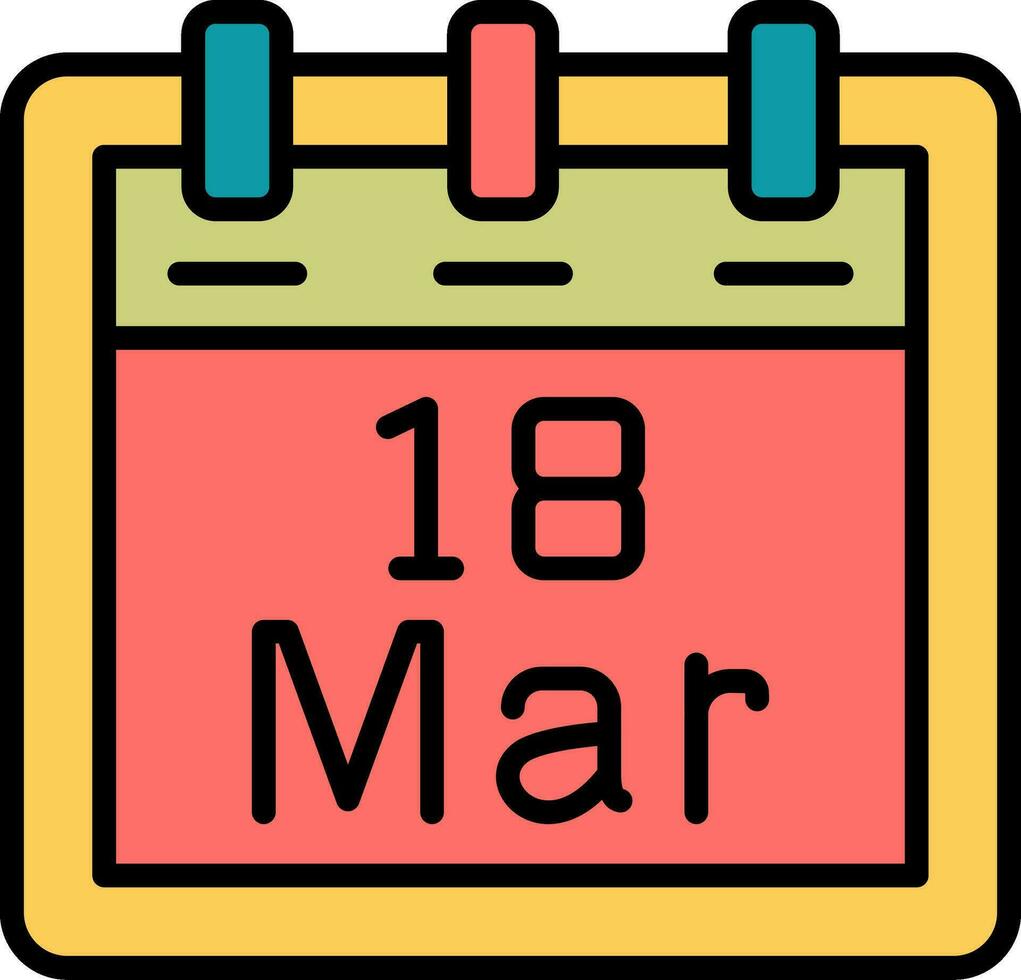 March 18 Vector Icon