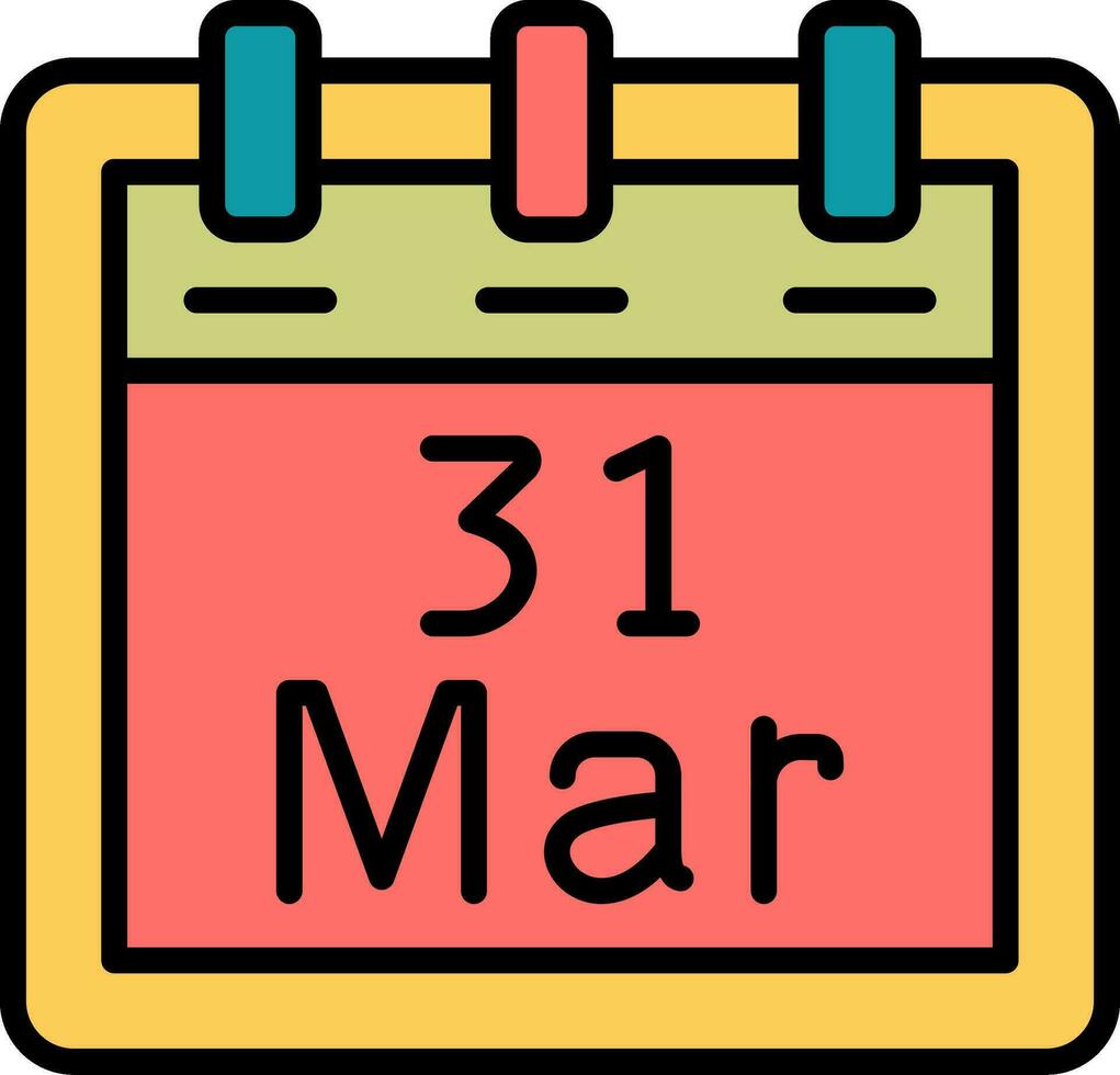 March 31 Vector Icon
