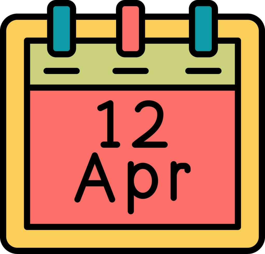 April 12 Vector Icon