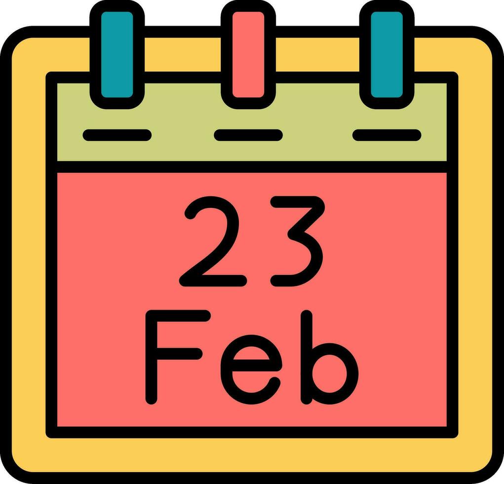 February 23 Vector Icon