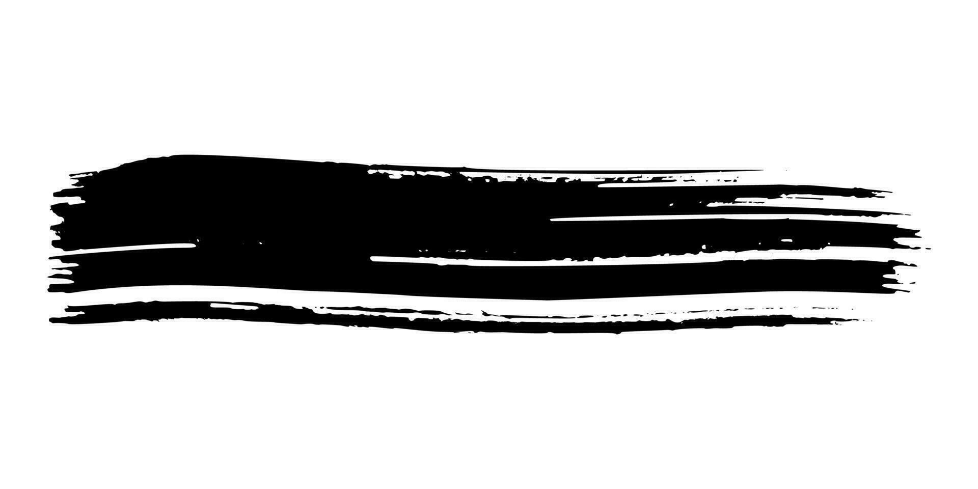 Black brush stroke. Hand drawn ink spots isolated on background. Vector illustration