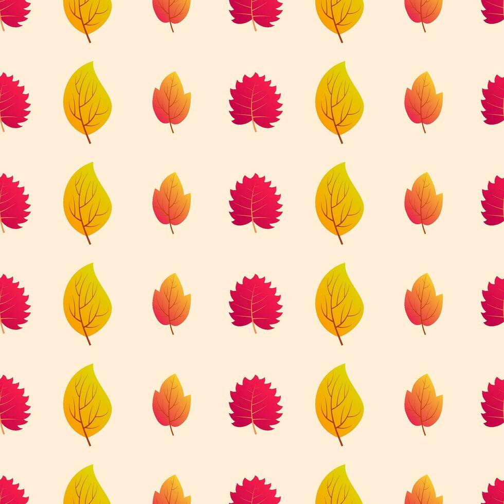 Autumn seamless background with maple colorful leaves. Design for fall season posters, wrapping papers and holidays decorations. Vector illustration