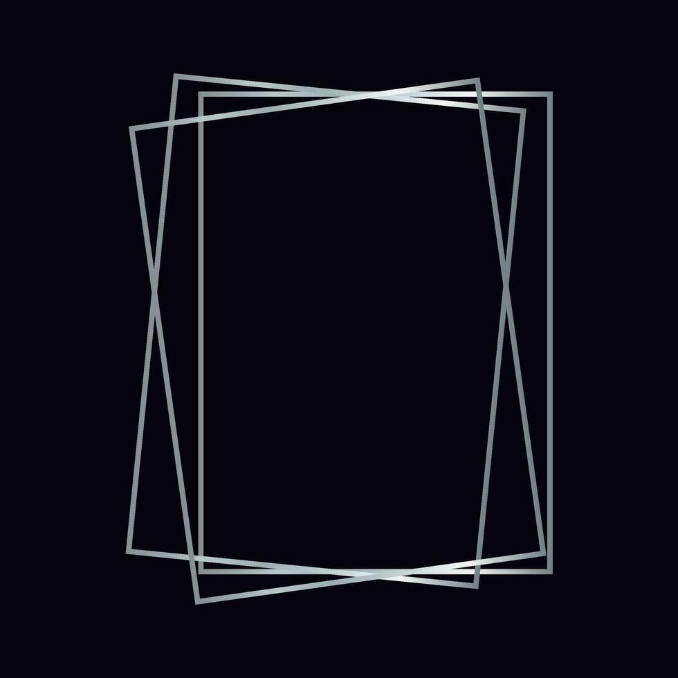 Silver geometric polygonal frame vector