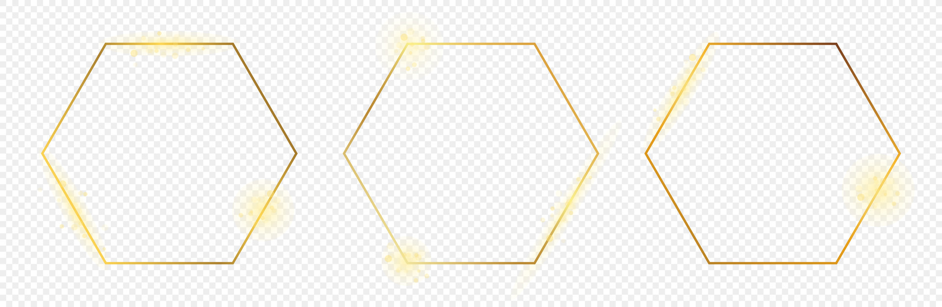 Gold glowing hexagon frame 32202963 Vector Art at Vecteezy