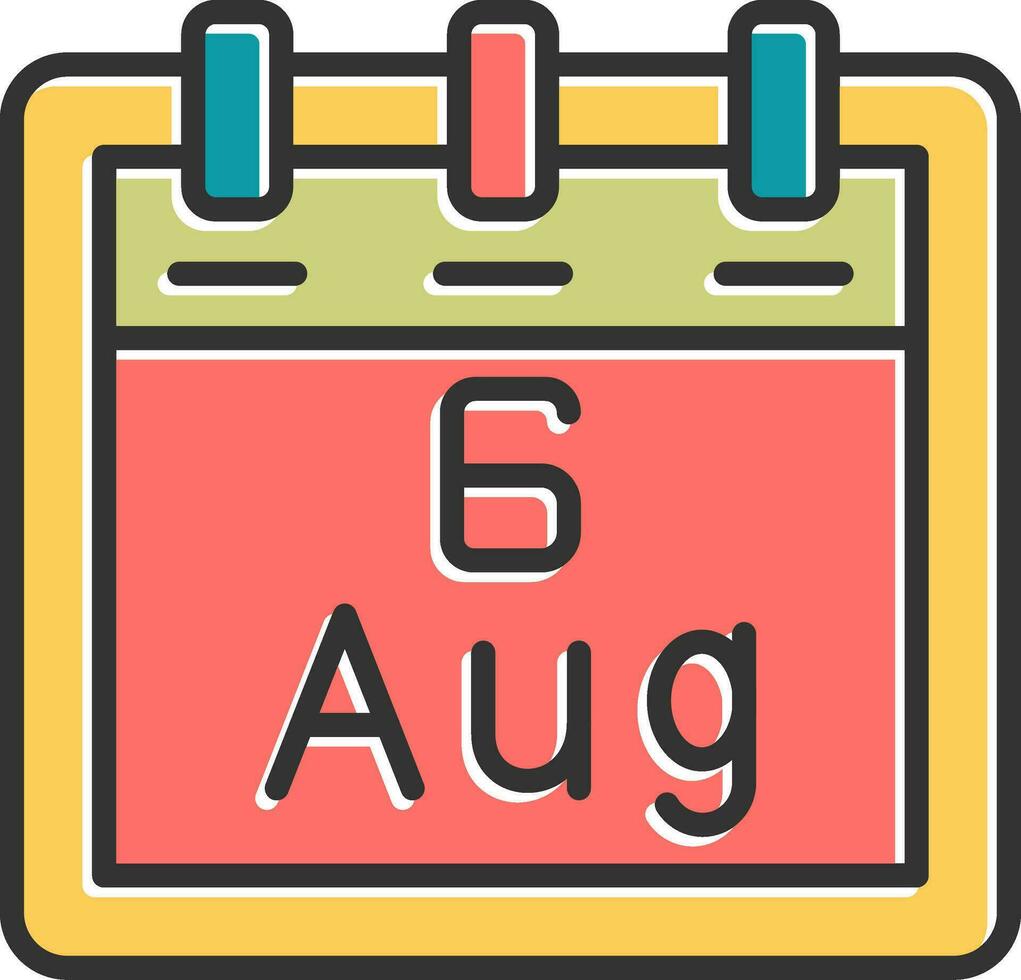 August 6 Vector Icon