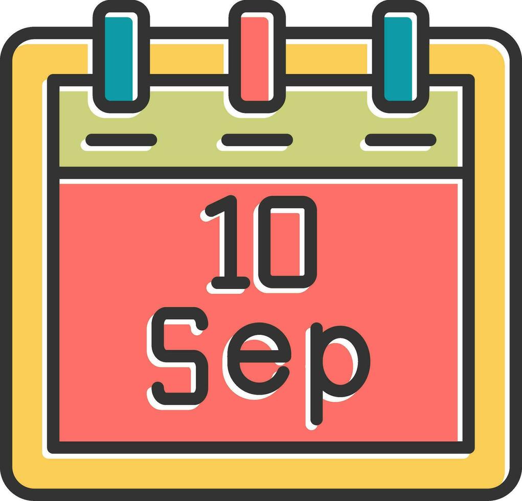 septiembre 10 vector icono
