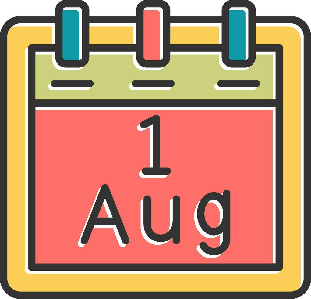 August 1 Vector Icon