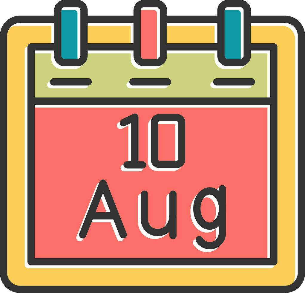 August 10 Vector Icon