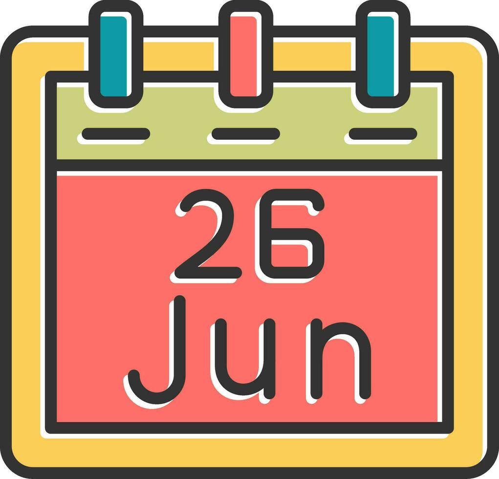 June 26 Vector Icon